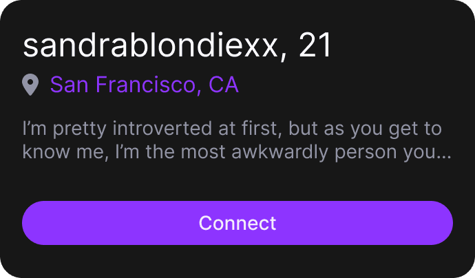 Profile card overlay