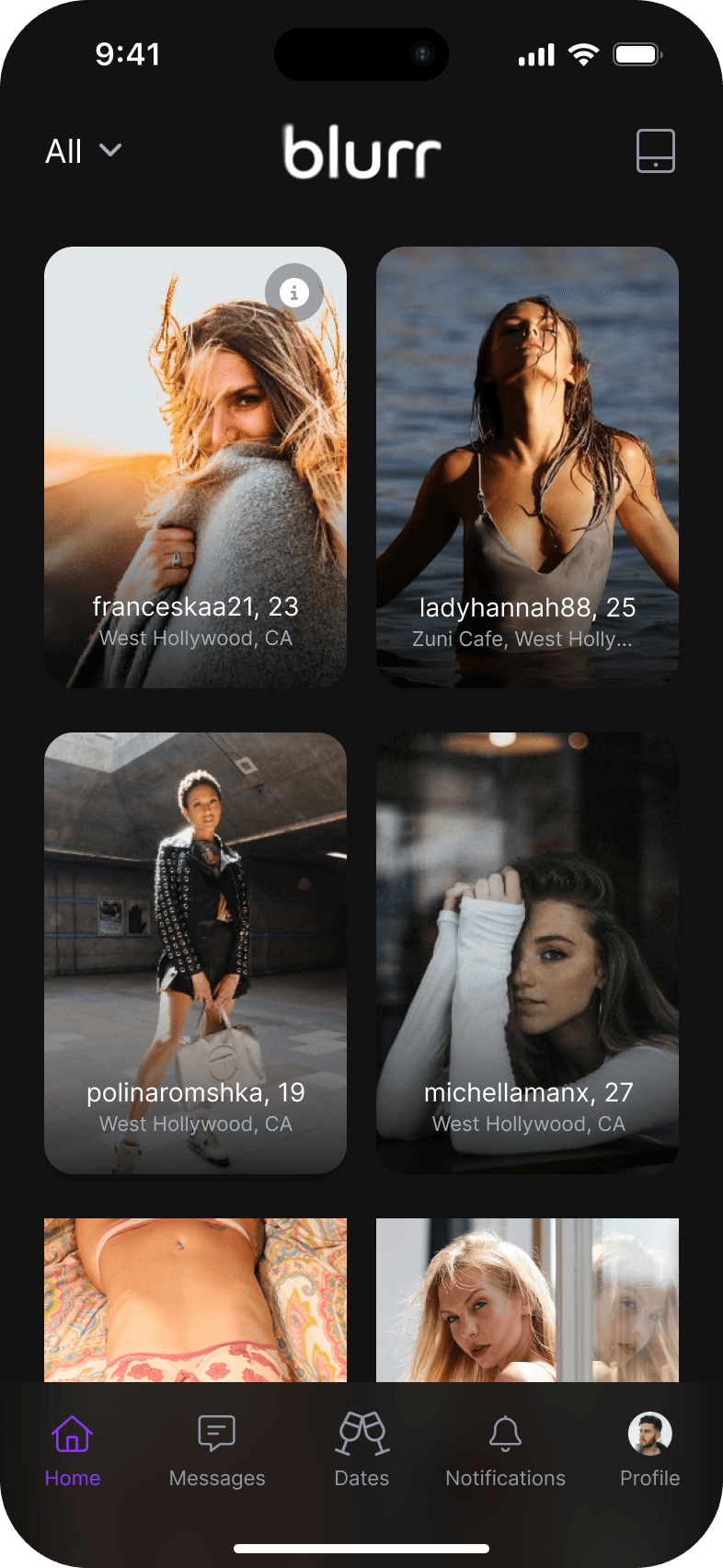Tailored results screen